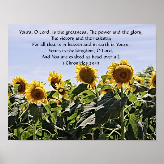 Bloemen van Faith 1Chronicles 29:11 Art Poster (Voorkant)
