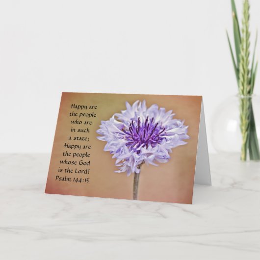 Bloemen van Faith Bachelors Button Psalm Kaart (Voorkant)