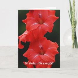 Bloemen van Faith Beauful Red Flowers Birthday Kaart