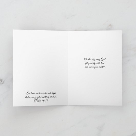 Bloemen van Faith Birthday Blessings Roos Kaart (Binnen)