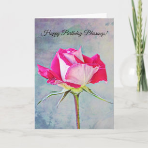 Bloemen van Faith Birthday Blessings Roos Kaart