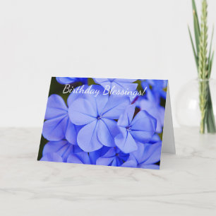 Bloemen van Faith Blue Flowers Birthday Card Kaart