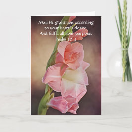 Bloemen van Faith Gladiolus Flower Birthday Kaart