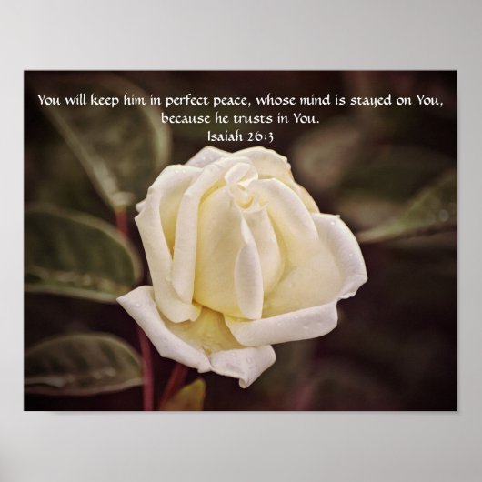 Bloemen van Faith Isaiah 26:3 Art Poster (Voorkant)