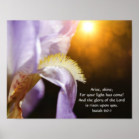 Bloemen van Faith Isaiah 60:1 Art Poster (Voorkant)