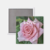 Bloemen van Faith John 3:16 Roos Magnet (Voorkant / Achterkant)