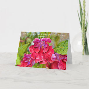 Bloemen van Faith Pink Flower Friendship Kaart