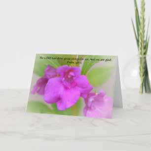 Bloemen van Faith Pink Flower Thinking of You Kaar Kaart