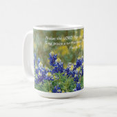 Bloemen van Faith Psalm 135:3 Bluebonnet Cup Koffiemok (Voorkant links)