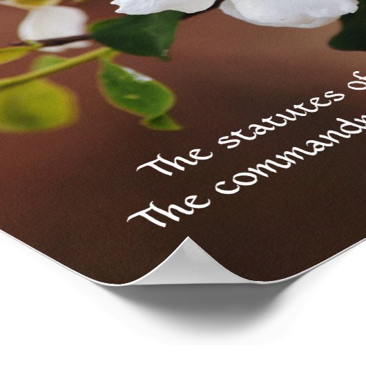 Bloemen van Faith Psalm 19:8 Art Poster (Hoek)