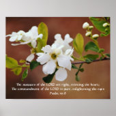 Bloemen van Faith Psalm 19:8 Art Poster (Voorkant)