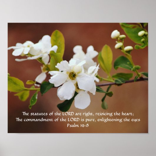 Bloemen van Faith Psalm 19:8 Art Poster (Voorkant)