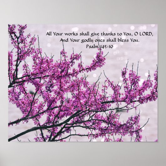 Bloemen van Faith Psalm 45:10 Art Poster (Voorkant)