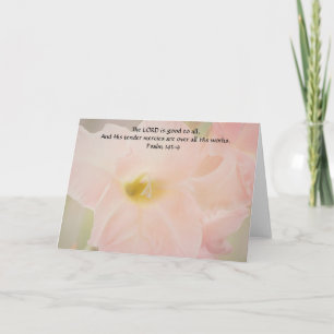 Bloemen van Faith Soft Pink Flowers Scripting Kaart