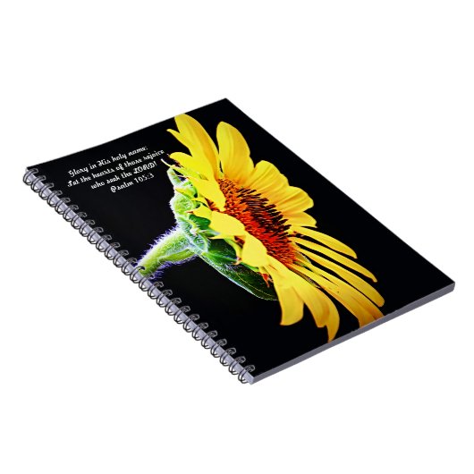 Bloemen van Faith Sunflower Shining Notitieboek (Rechterzijde)