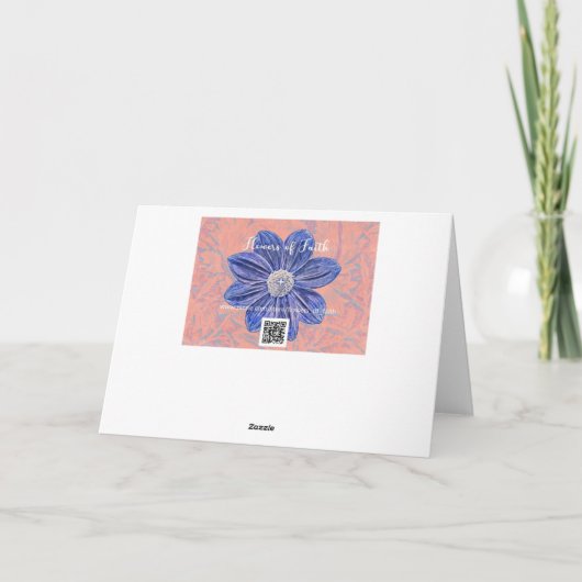 Bloemen van Faith Thinking en Praying Note Card Kaart (Achterkant)