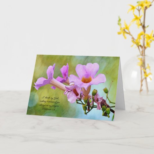 Bloemen van Faith Thinking en Praying Note Card Kaart (Gele Bloem)