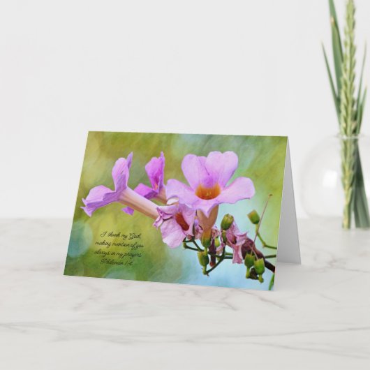Bloemen van Faith Thinking en Praying Note Card Kaart (Voorkant)