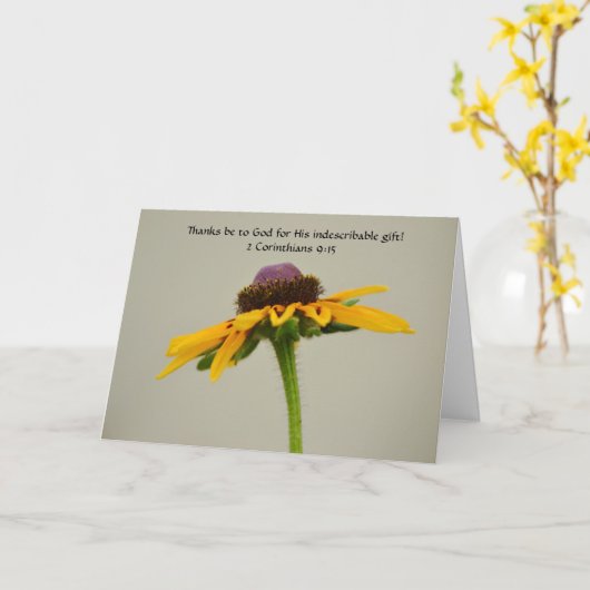 Bloemen van Faith Wildflower Hartelijk dank Kaart (Gele Bloem)