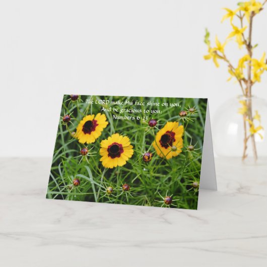 Bloemen van Faith Yellow Flowers Hartelijk dank! Kaart (Gele Bloem)