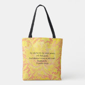 Bloemen van Faith Yellow Flowers Tas Proverbs (Achterkant)