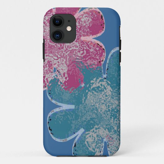 Bloemen van glas (roze/blauwgroen) Case-Mate iPhone case (Achterkant)