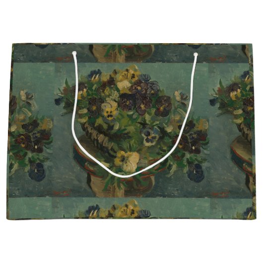  bloemen van Gogh - mandje van Pansies Groot Cadeauzakje (Voorkant)