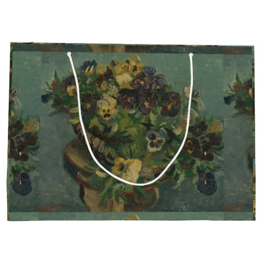  bloemen van Gogh - mandje van Pansies Groot Cadeauzakje (Achterkant)