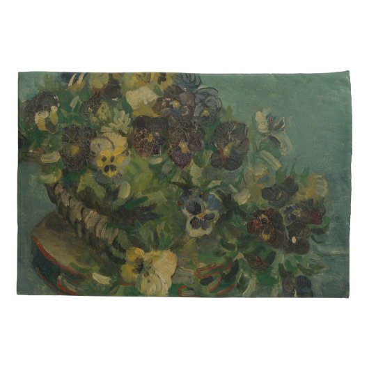  bloemen van Gogh - mandje van Pansies Kussensloop (Achterkant-Links)