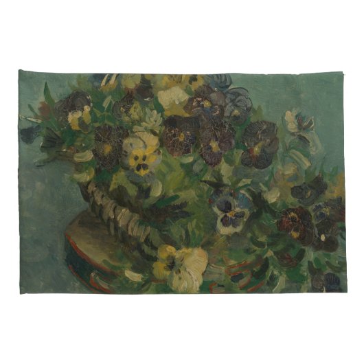 bloemen van Gogh - mandje van Pansies Kussensloop (Achterkant-Rechts)