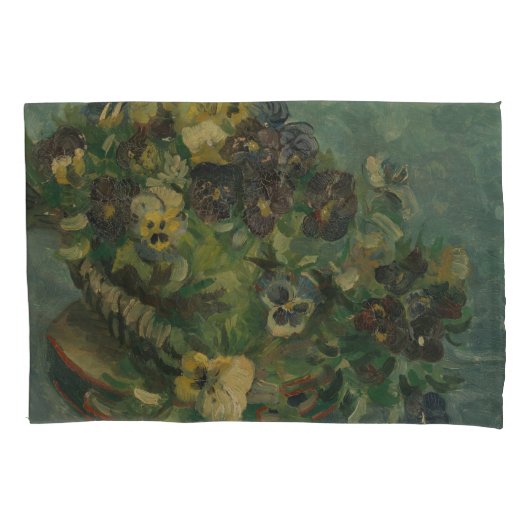  bloemen van Gogh - mandje van Pansies Kussensloop (Voorkant-Links)
