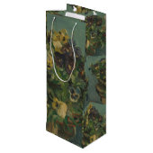  bloemen van Gogh - mandje van Pansies Wijn Cadeautas (Achterkant Gekanteld)