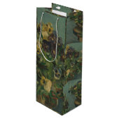  bloemen van Gogh - mandje van Pansies Wijn Cadeautas (Voorkant Gekanteld)