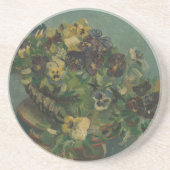  bloemen van Gogh - mandje van Pansies Zandsteen Onderzetter (Voorkant)