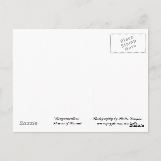 Bloemen van Hawaii Briefkaart (Achterkant)