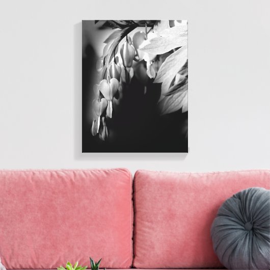 Bloemen van het bloeden, zwart en wit canvas afdruk (Insitu (Woonkamer))