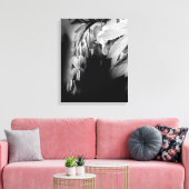 Bloemen van het bloeden, zwart en wit canvas afdruk (Insitu (Woonkamer))
