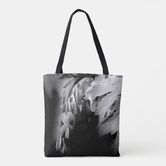 Bloemen van het bloeden, zwart en wit tote bag (Achterkant)