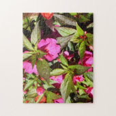 Bloemen van het Busy Lizzie-plantje Legpuzzel (Verticaal)