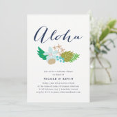 Bloemen van het eiland | Aloha bruiloftsdiner verw Kaart (Staand voorkant)