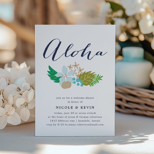 Bloemen van het eiland | Aloha bruiloftsdiner verw Kaart