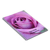 Bloemen van het Faith Paarse Roos Rejoice Journal Notitieboek (Rechterzijde)