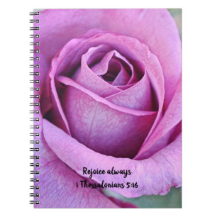 Bloemen van het Faith Paarse Roos Rejoice Journal Notitieboek