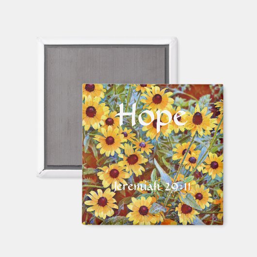 Bloemen van het geloof Jeremia 29:11 Wilde bloem m Magneet (Voorkant / Achterkant)