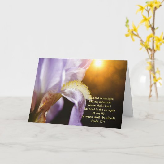 Bloemen van het geloof Psalm 27:1 briefkaart (Gele Bloem)