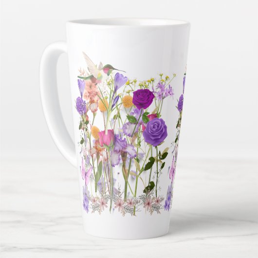 Bloemen van het hart latte mok (Linkerhoek)