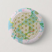 Bloemen van het leven ronde button 5,7 cm (Voorkant)