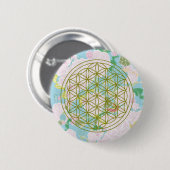 Bloemen van het leven ronde button 5,7 cm (Voorkant /achterkant)
