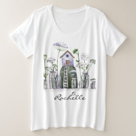 Bloemen van het sprookjeshuis van koningin Anne's  Grote Maat T-shirt