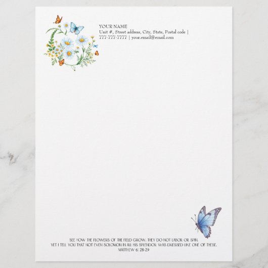 Bloemen van het veld briefhoofd (Voorkant)